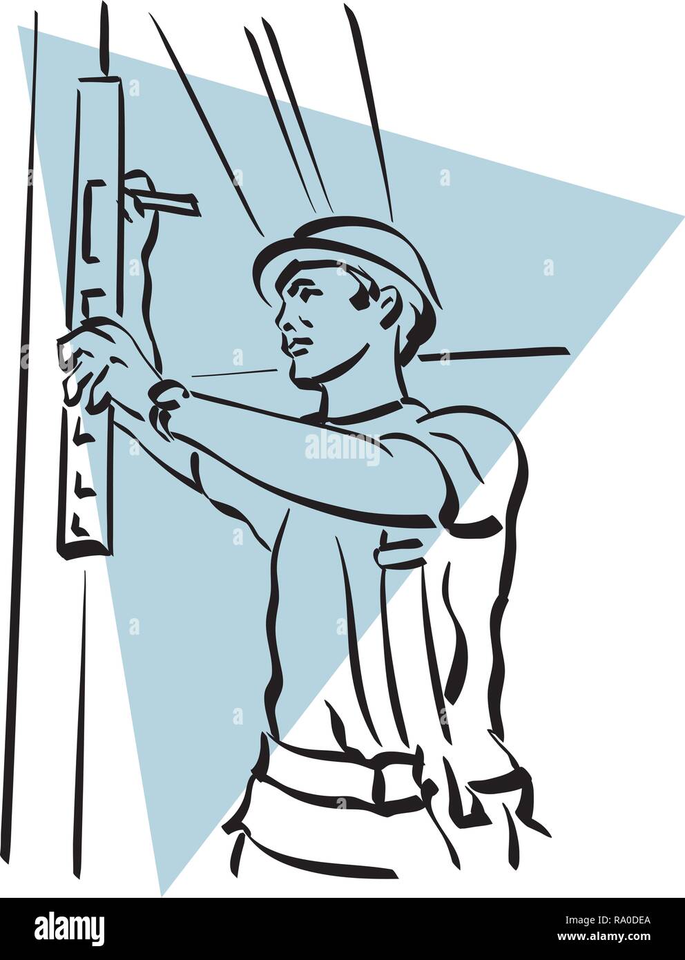 Illustration of a construction worker to work Stock Vector