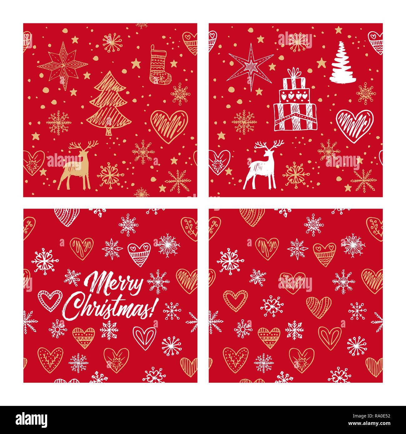 Beautiful seamless Christmas and winter patterns, drawn by hand. Many ...