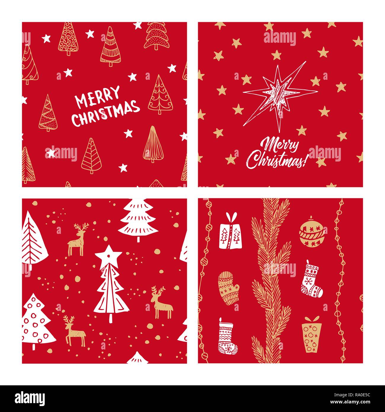 Beautiful seamless Christmas and winter patterns, drawn by hand. Many ...