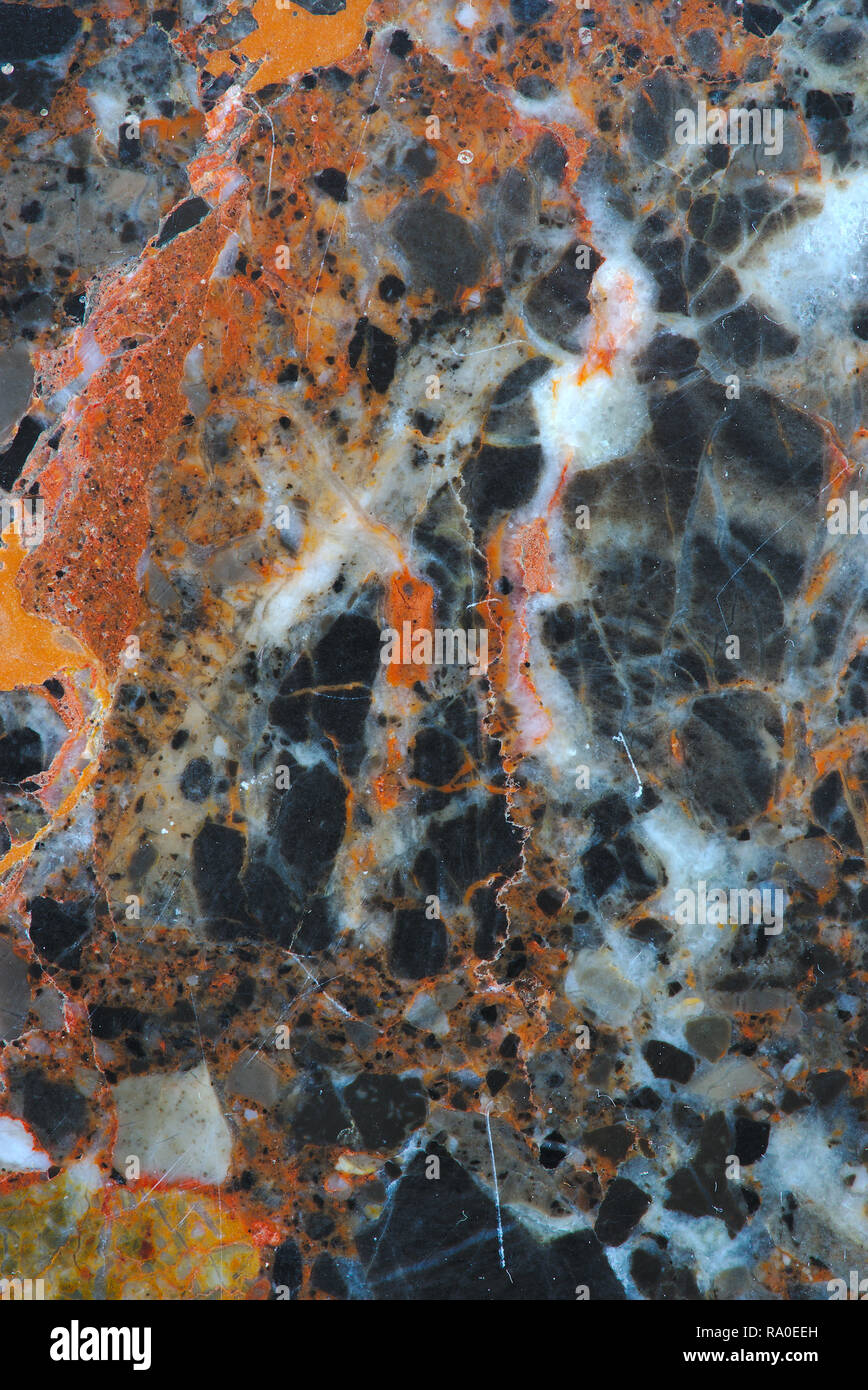 orange gray marble texture. smooth composite materials. macro Stock Photo