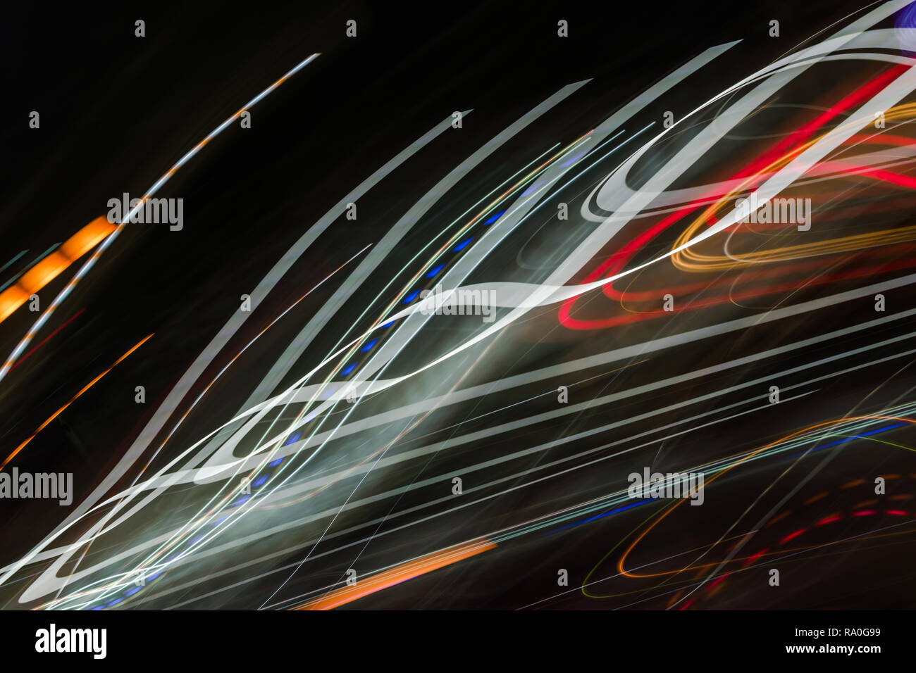 Abstract light line background.Light trails on dark background Stock ...
