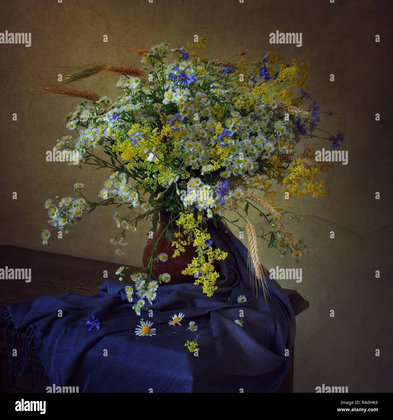 Still life with bouquet of wildflowers Stock Photo - Alamy