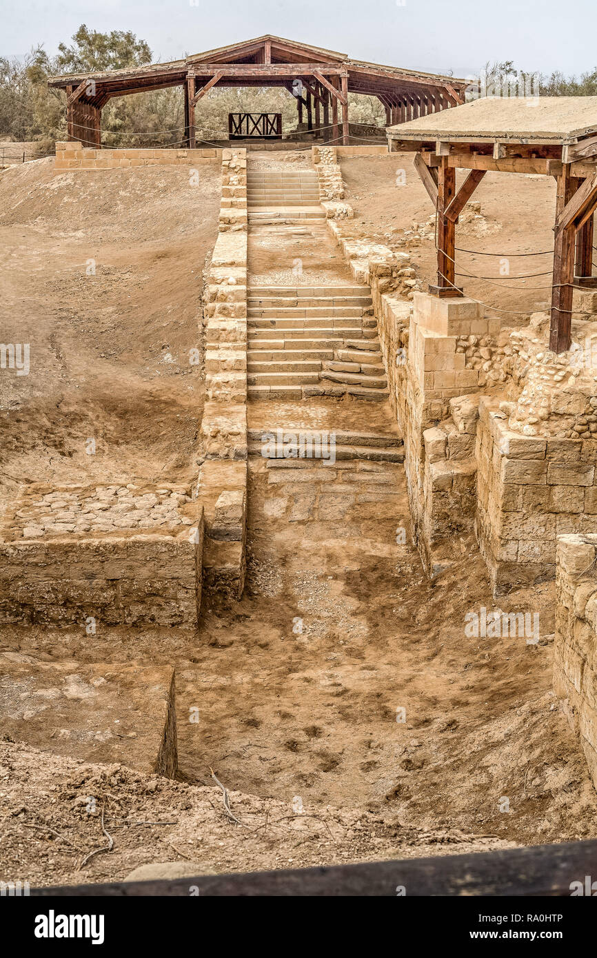 AlMaghtas ruins on the Jordanian side of the Jordan River. The