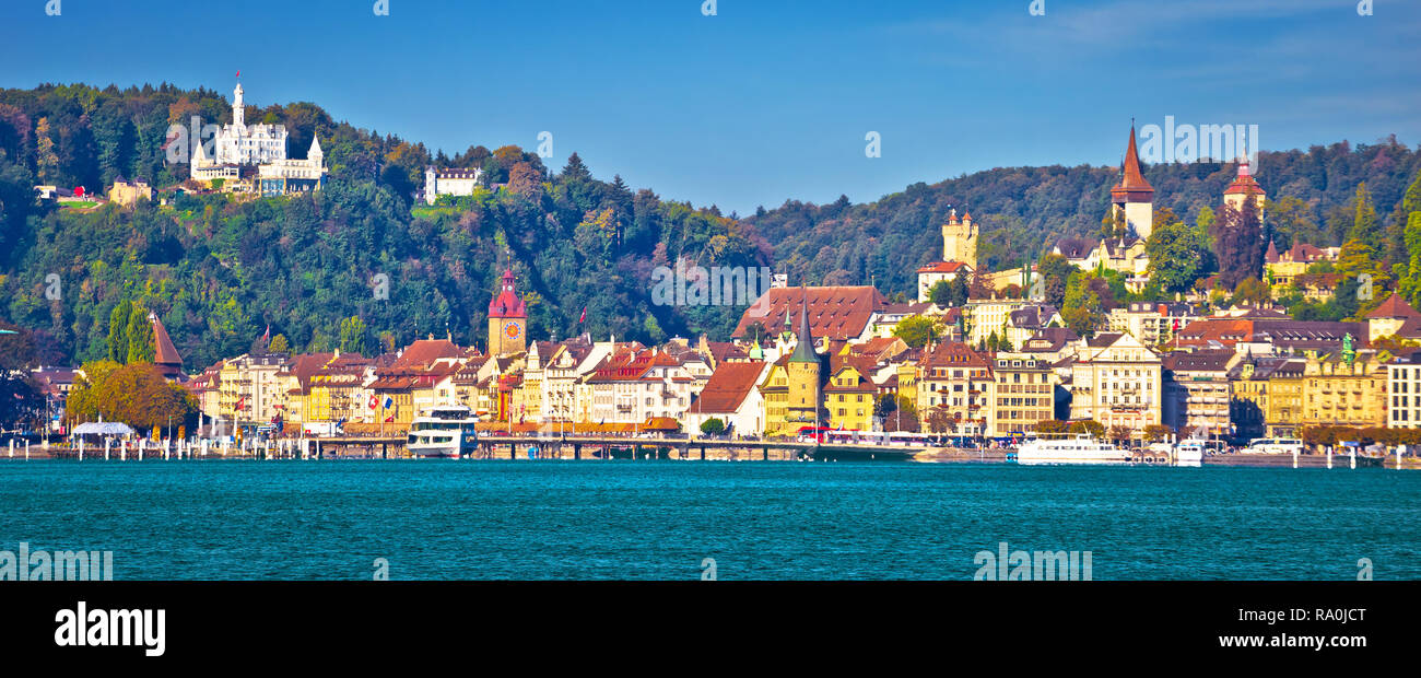 Lucerne lake waterfront and famous landmarks view, beautiful landscapes ...