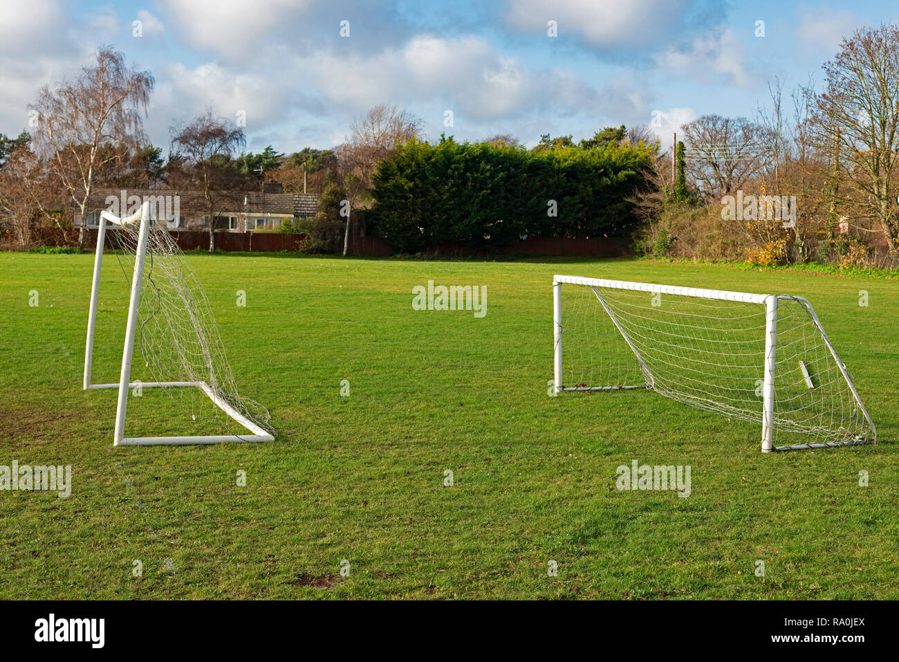 5aside football goalposts Stock Photo Alamy