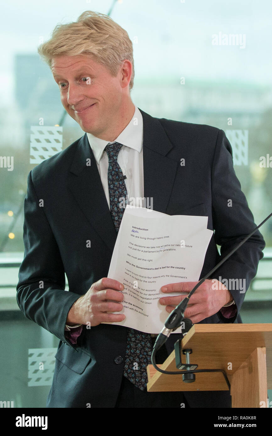 Conservative MP Jo Johnson gives his first major speech since resigning from government on