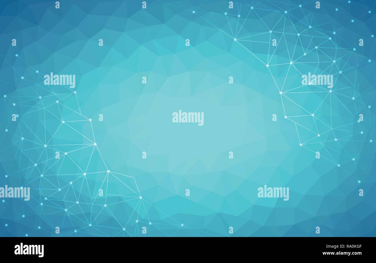 Light blue low poly background, abstract polygon design vector illustration, geometric triangular pattern, Connection points science background Stock Vector