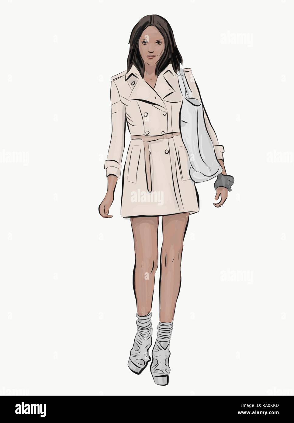 afro american model illustration Stock Photo - Alamy