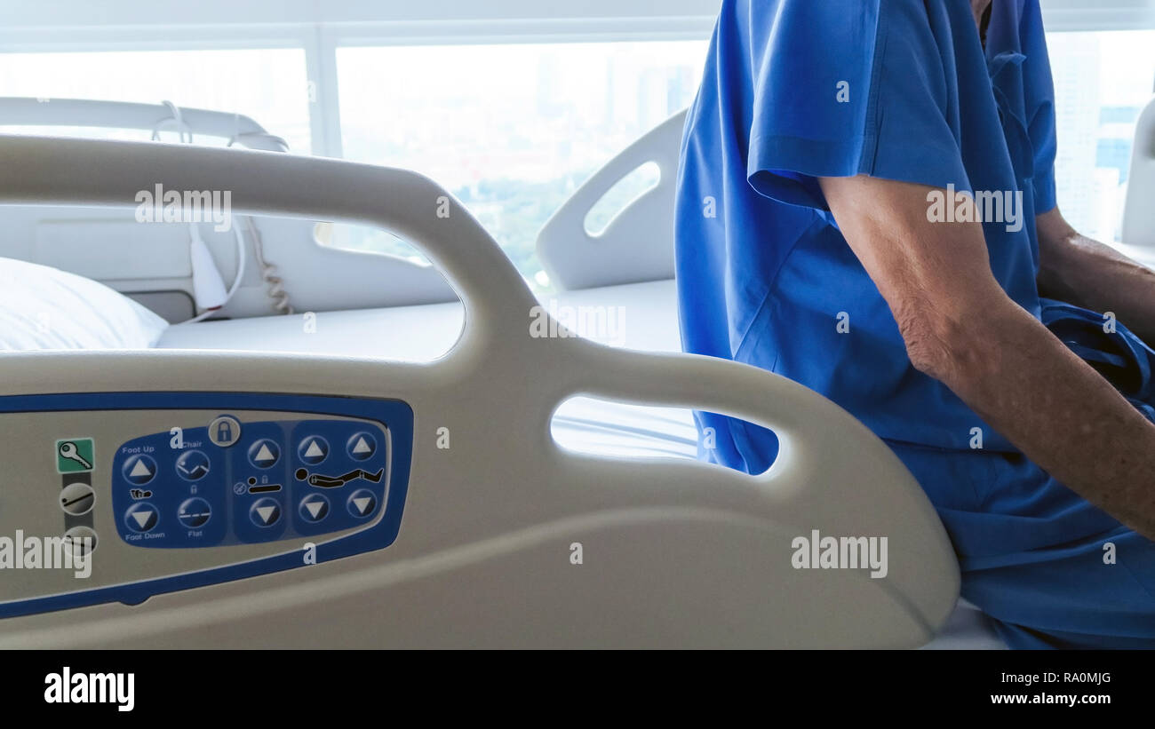 Elderly patients in hospital bed Stock Photo Alamy