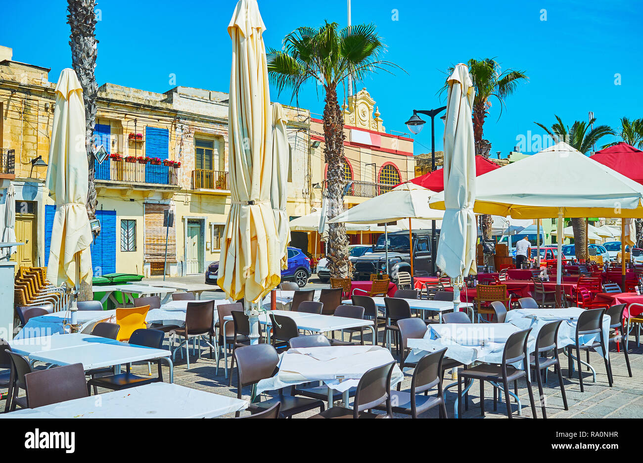 malta-and-marsaxlokk-and-restaurant-hi-res-stock-photography-and-images