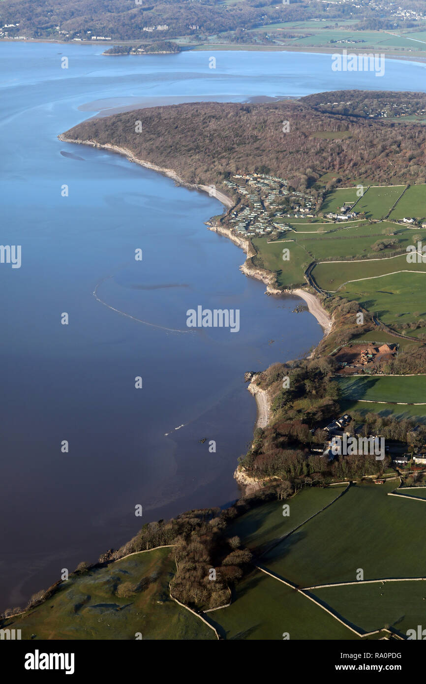aerial view of Arnside & Silverdale area of natural beauty, Lancashire Stock Photo