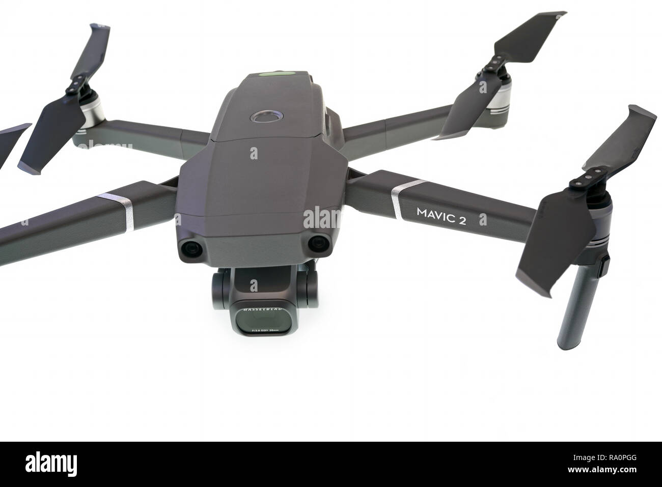 PIATRA NEAMT, ROMANIA OCTOBER 12, 2018 Ultra 4K Mavic 2 Pro drone