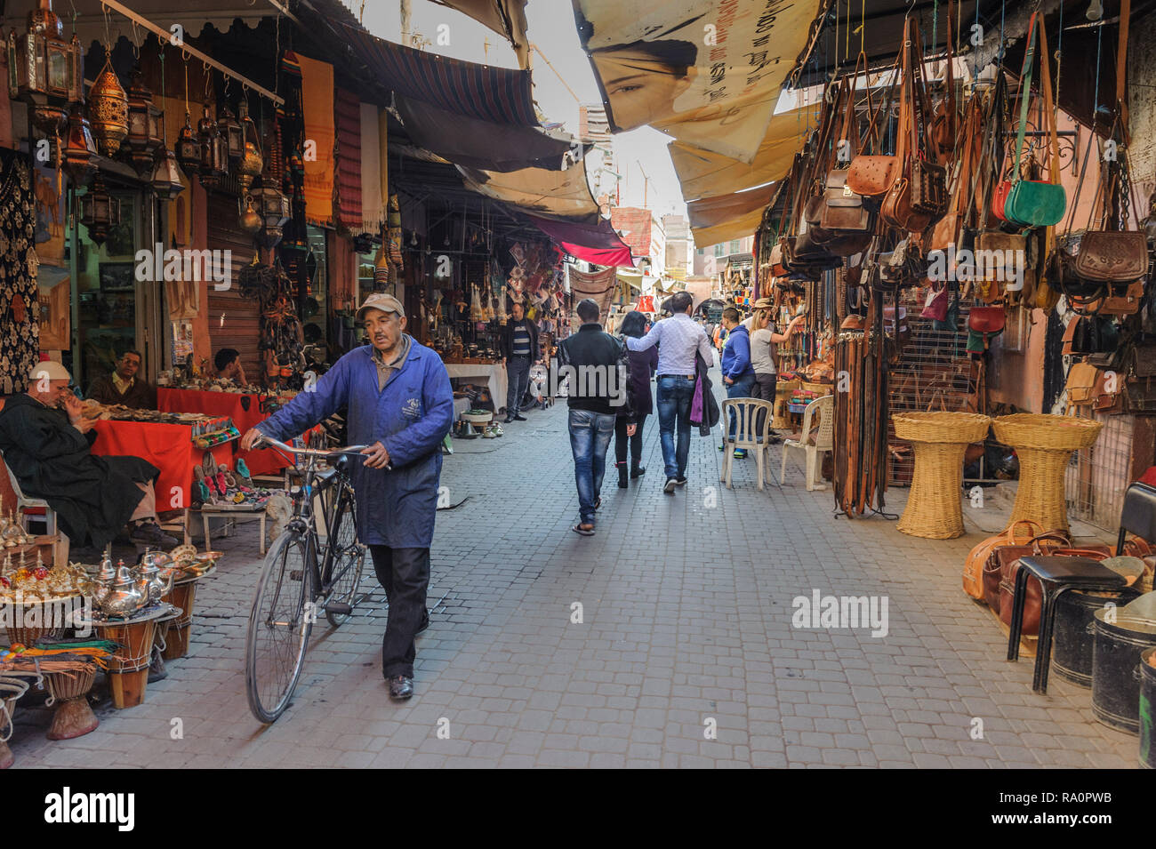 05-03-15, Marrakech, Morocco. Street scene in the Medina, or old town. Photo: © Simon Grosset Stock Photo