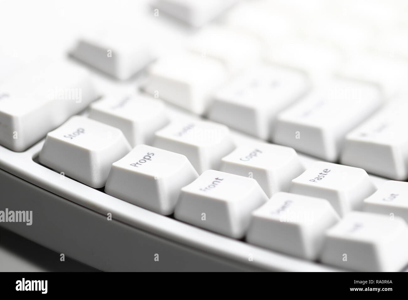 Modern computer keyboard. some part of white computer keyboard, Focus ...