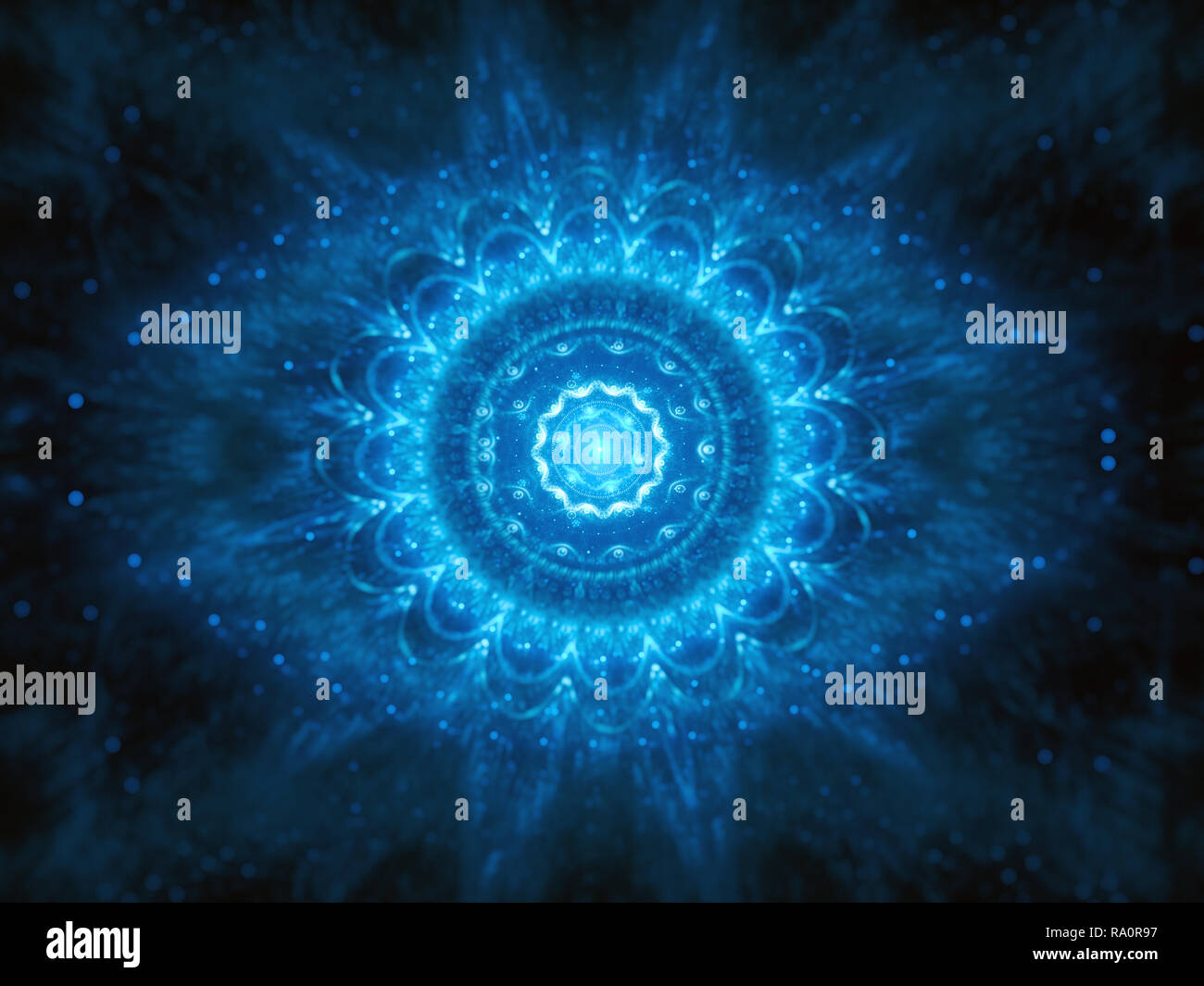 Blue glowing big brother is watching concept, computer generated abstract background, 3D rendering Stock Photo