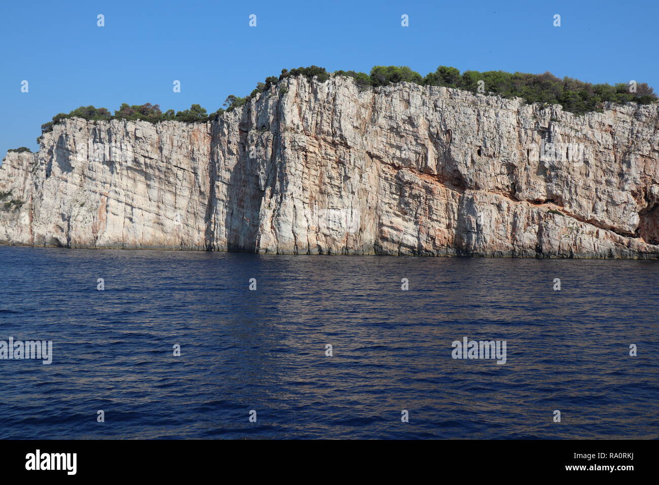 cliffs at Telascica Nature Park, Dugi Otok, Croatia Stock Photo