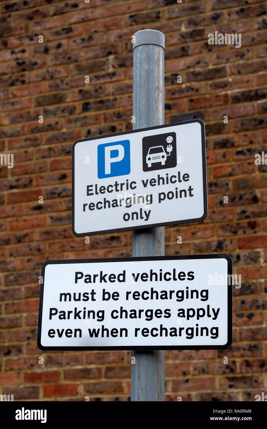 Empty electric car parking space uk hires stock photography and images