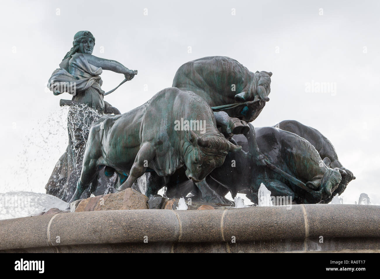 Copenhagen, Denmark 30 August 2014 Gefion Fountain, large fountain on
