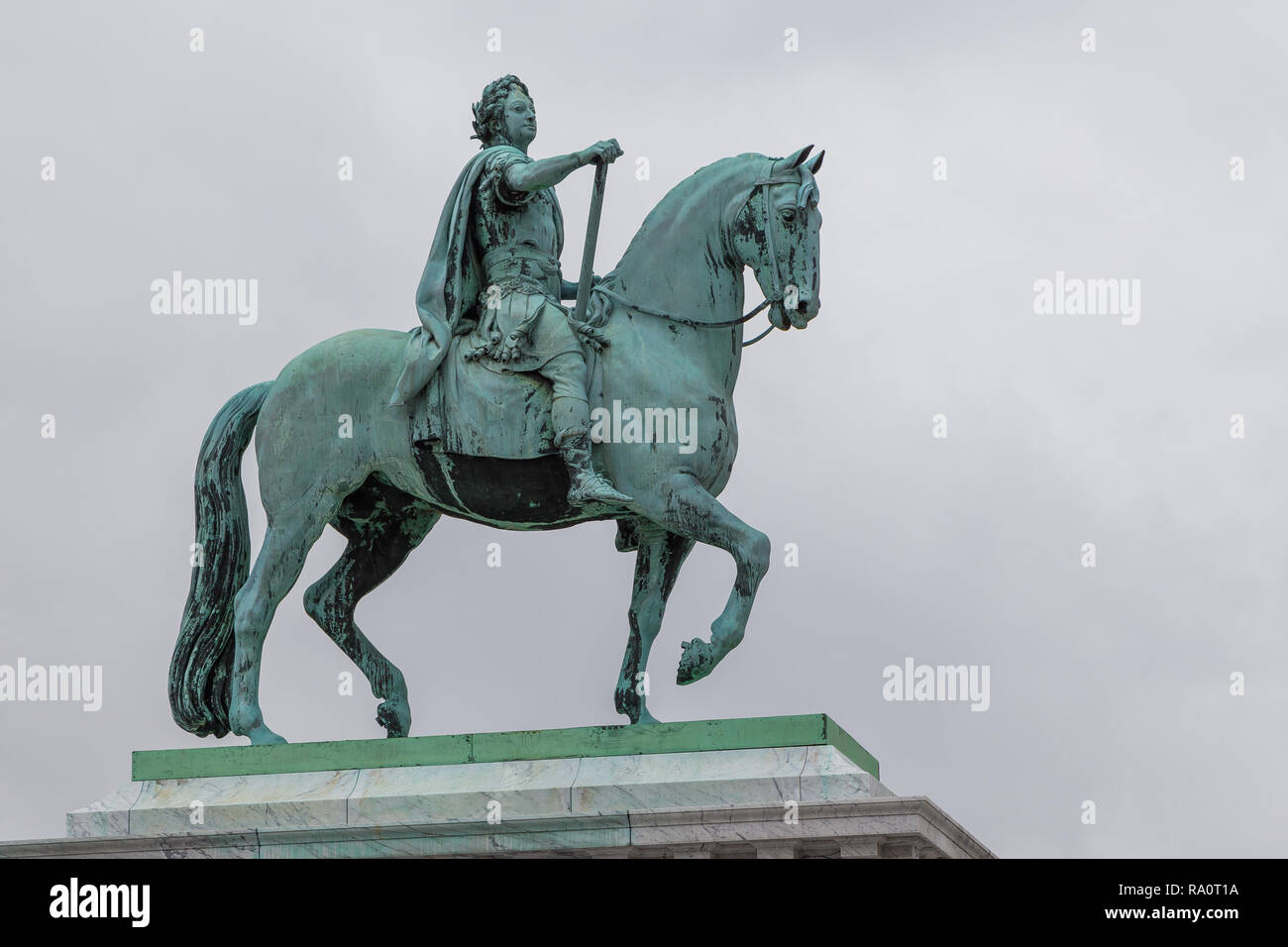 Copenhagen, Denmark 30 August 2014 Equestrian statue of King