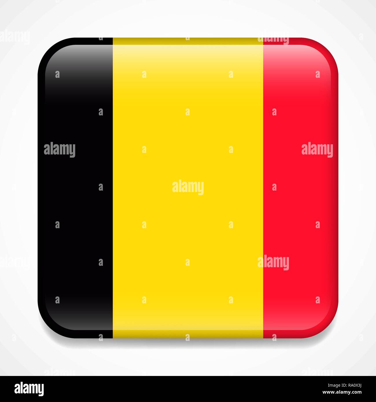 Flag of Belgium. Square glossy badge Stock Vector Image & Art - Alamy