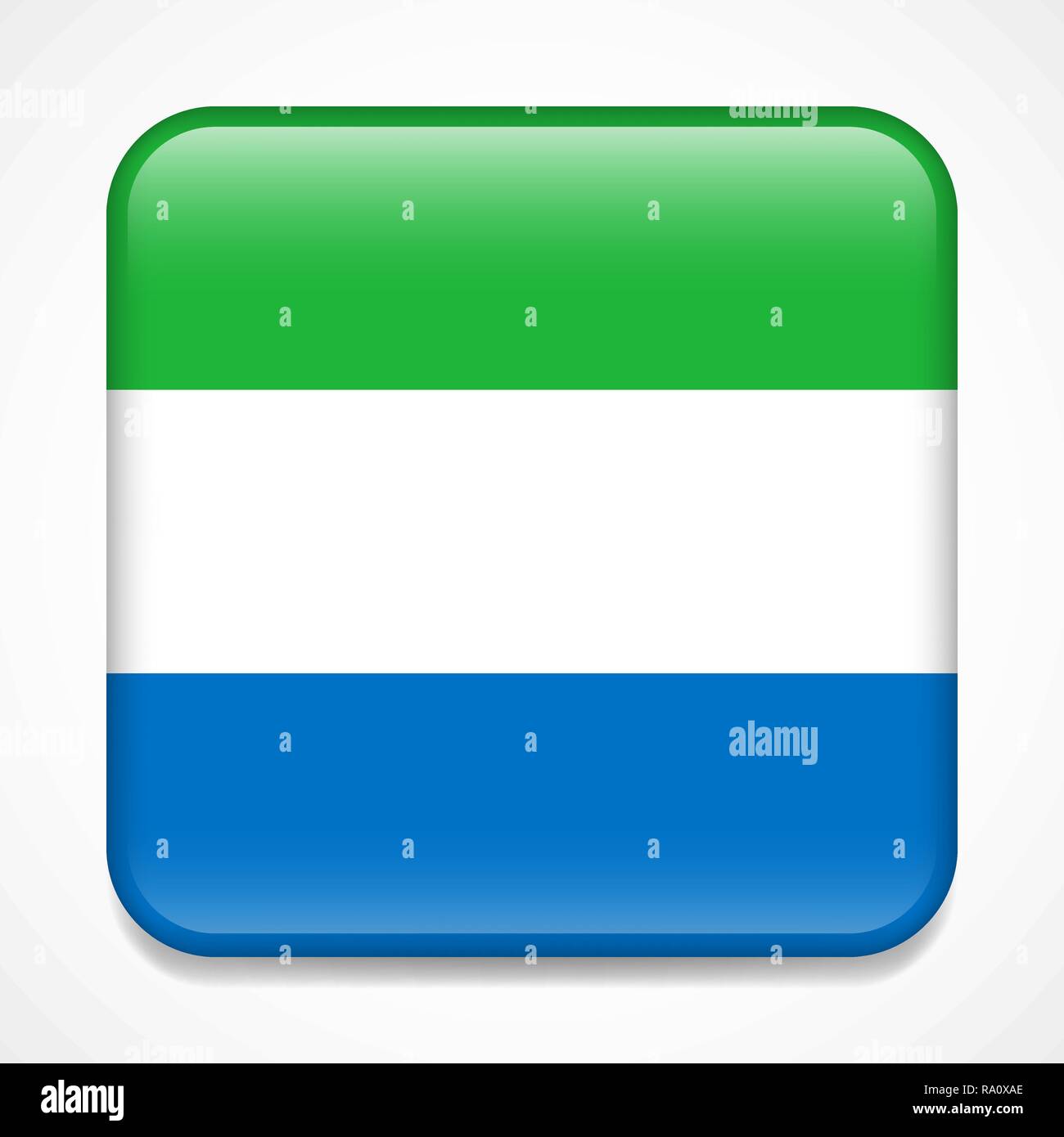 Flag of Sierra Leone. Square glossy badge Stock Vector Image & Art - Alamy