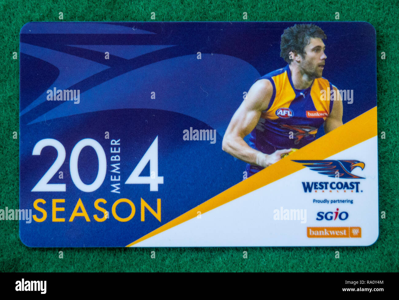 West Coast Eagles Football Club membership card for the year 2001 Stock