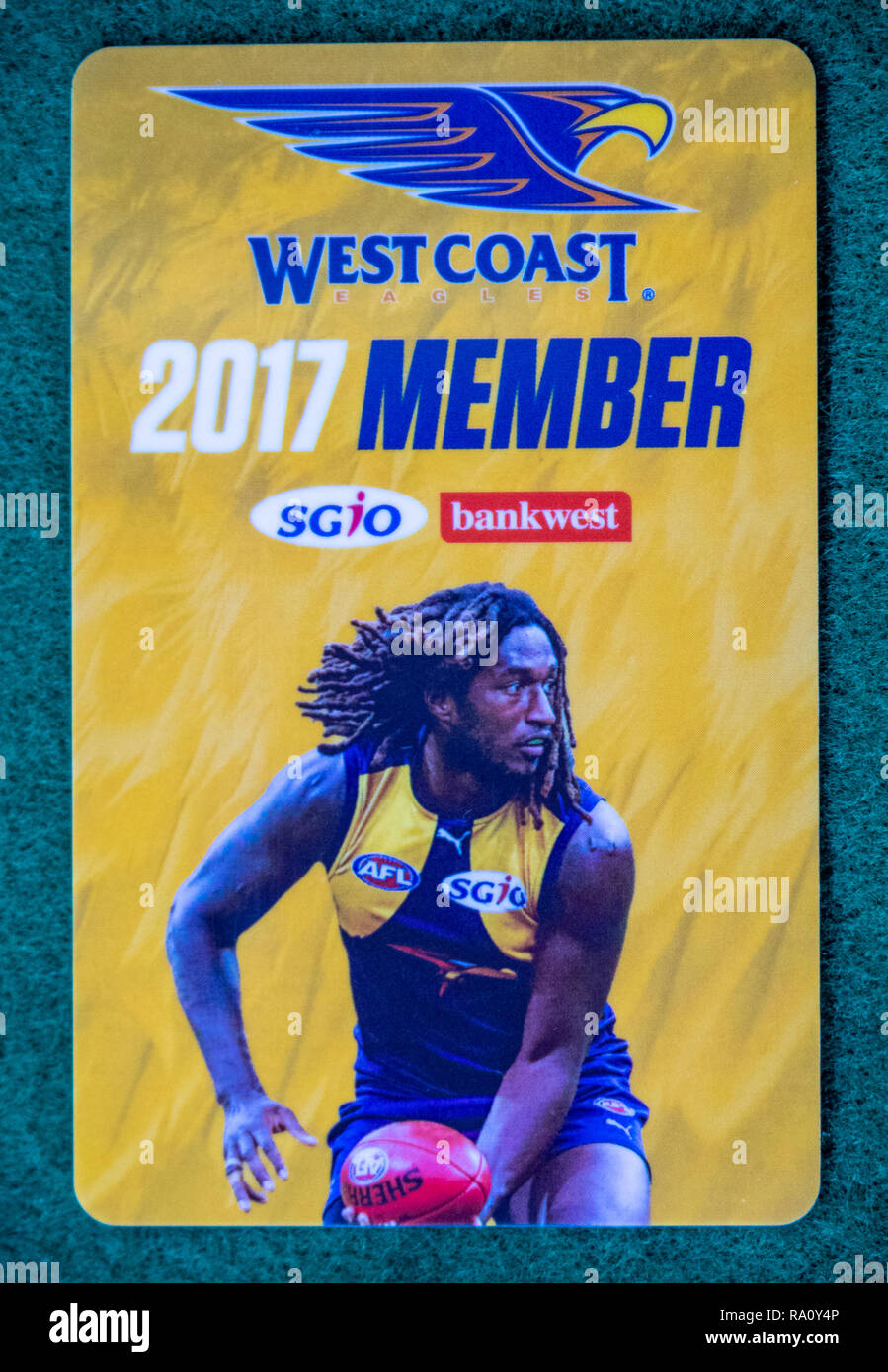 West Coast Eagles Football Club membership card for the year 2001 Stock