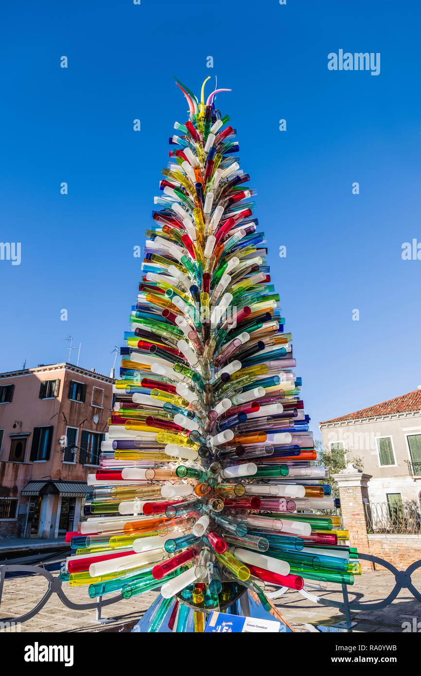 Glass Christmas tree, Murano, Venice, Italy Stock Photo Alamy