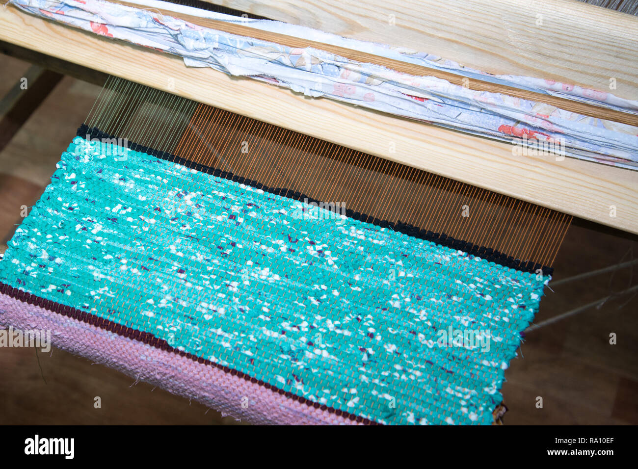 Traditional rustic loom. Russia Ural Stock Photo - Alamy