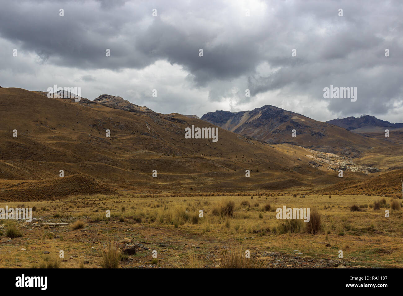 beautiful landscape view of Huascaran National Park in peru Stock Photo