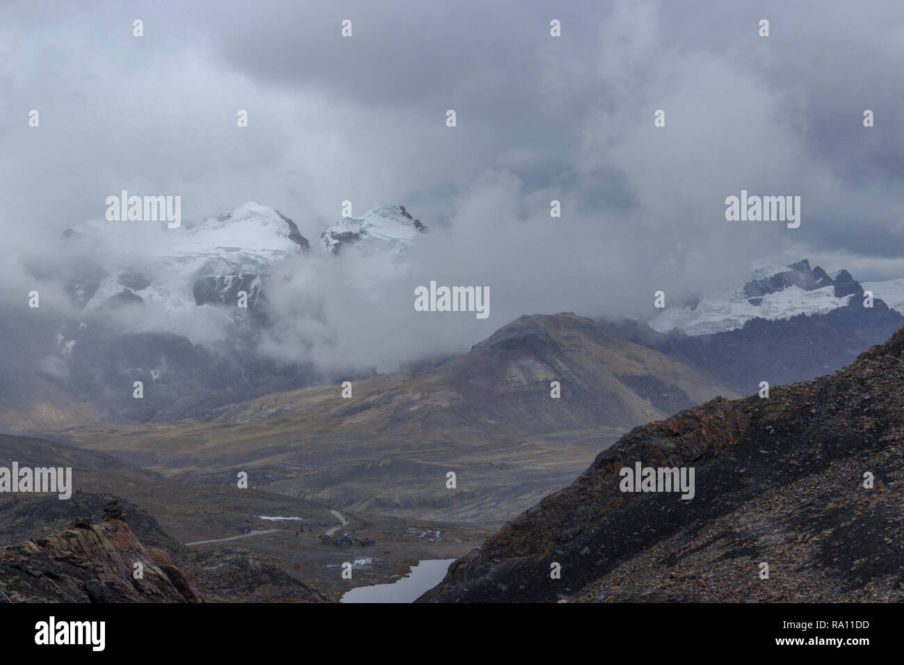 beautiful landscape view of Huascaran National Park in peru Stock Photo