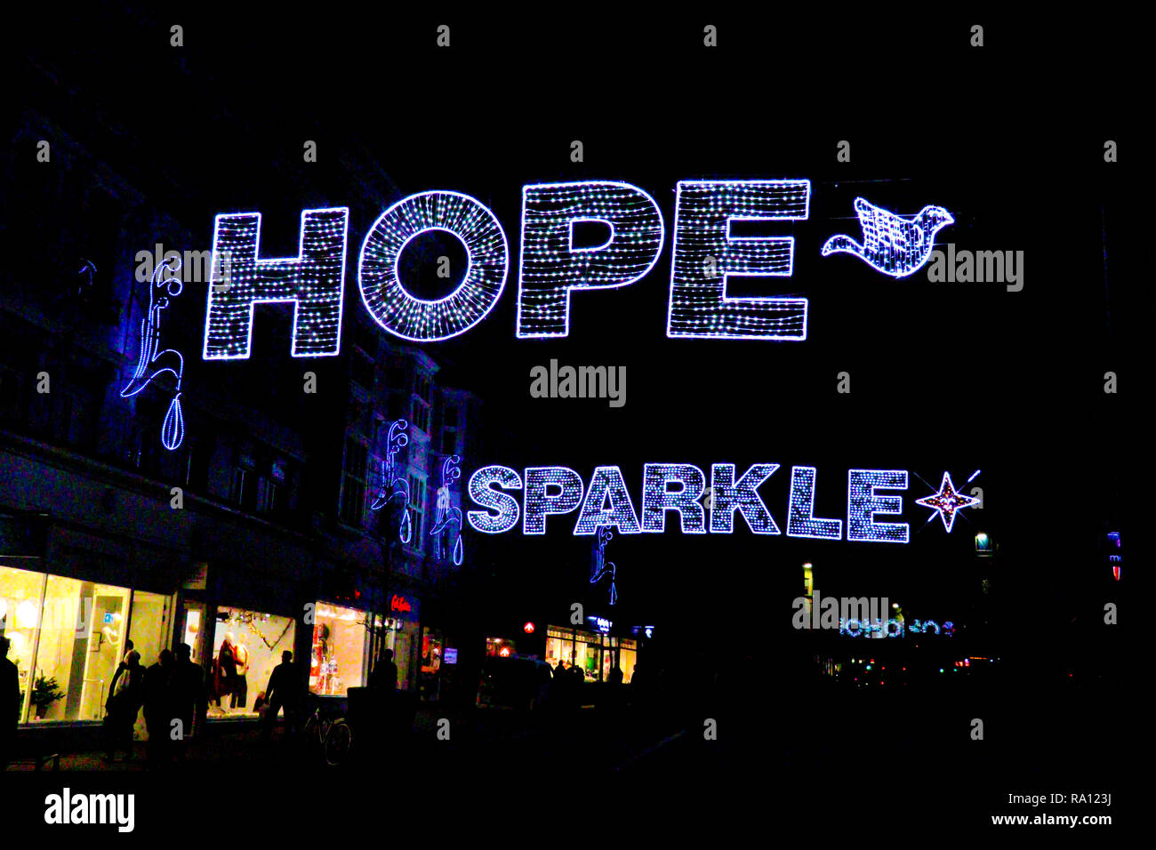 Christmas lights in Brighton, Sussex Stock Photo Alamy