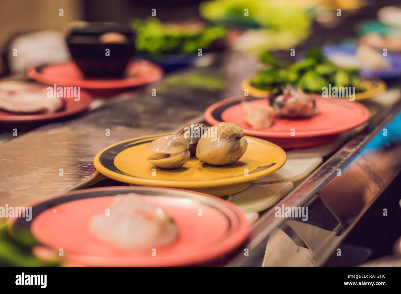 Conveyor belt sushi restaurant in hires stock photography and images Alamy