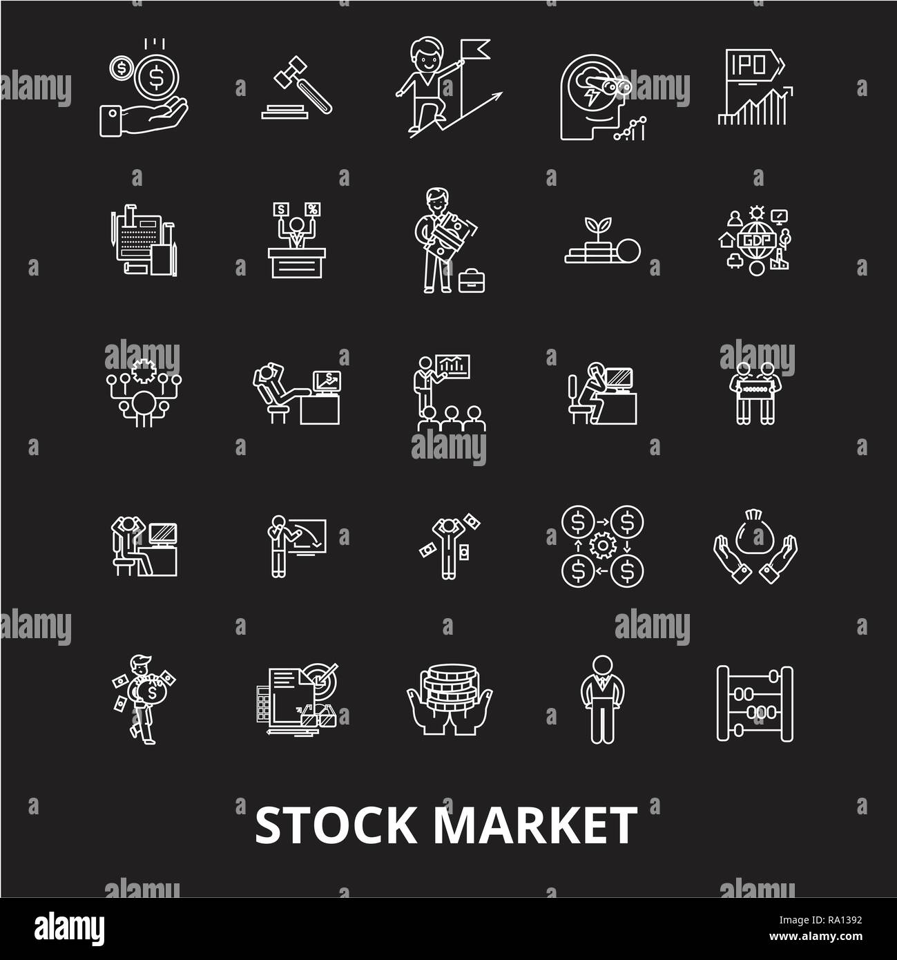 Stock Market Symbols On White Background High Resolution Stock ...