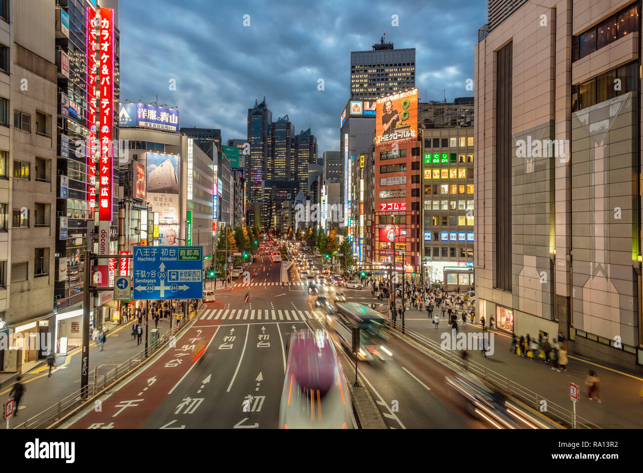 Cityscape at Shinjuku Business District at night, Tokyo, Japan Stock Photo
