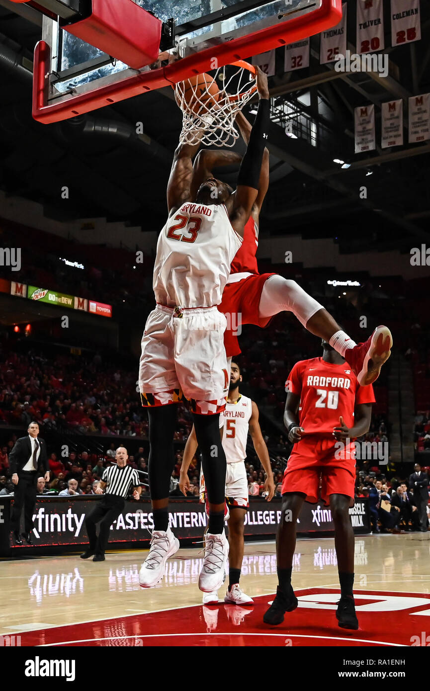 Maryland, USA. 29th Dec, 2018. BRUNO FERNANDO (23) slam dunks the basketball during the game held at XFINITY Center in College Park, Maryland. Credit: Amy Sanderson/ZUMA Wire/Alamy Live News Stock Photo