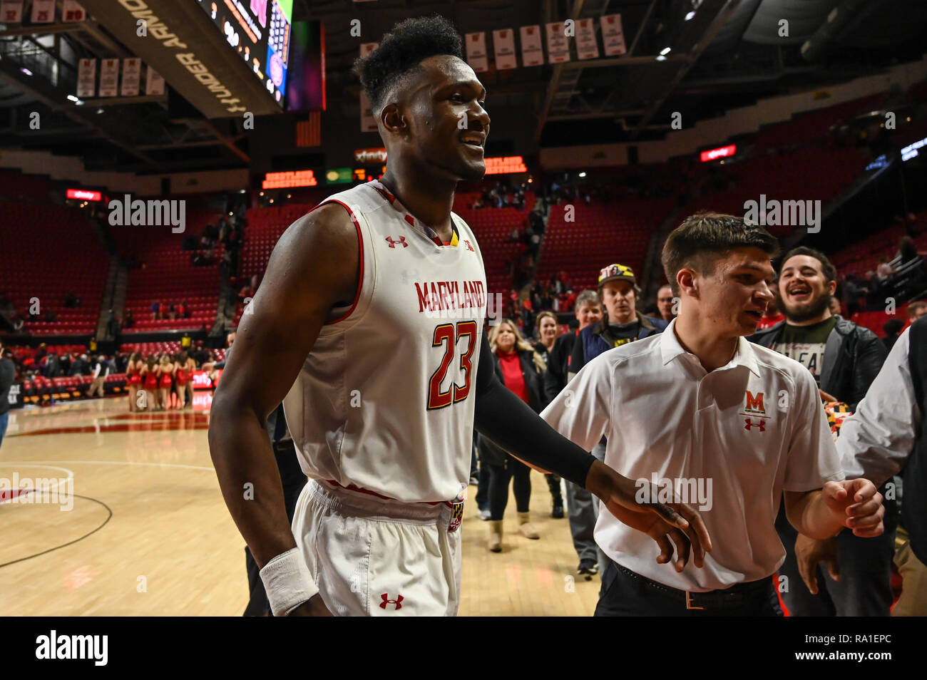 Maryland, USA. 29th Dec, 2018. BRUNO FERNANDO (23) leaves the court during the game held at XFINITY Center in College Park, Maryland. Credit: Amy Sanderson/ZUMA Wire/Alamy Live News Stock Photo