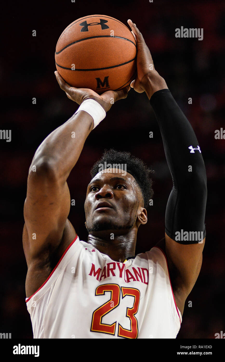 Maryland, USA. 29th Dec, 2018. BRUNO FERNANDO (23) shoots a free throw during the game held at XFINITY Center in College Park, Maryland. Credit: Amy Sanderson/ZUMA Wire/Alamy Live News Stock Photo