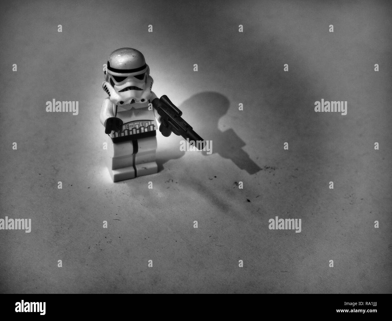 Close Up of LEGO Storm Trooper Stock Photo