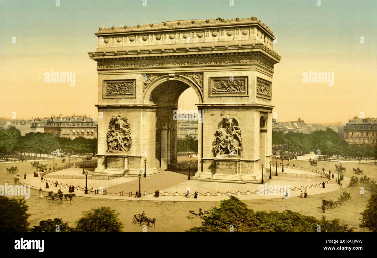 Arc de Triomphe, de l'Etoile, Paris, France. Between 1890 & 1910 Stock