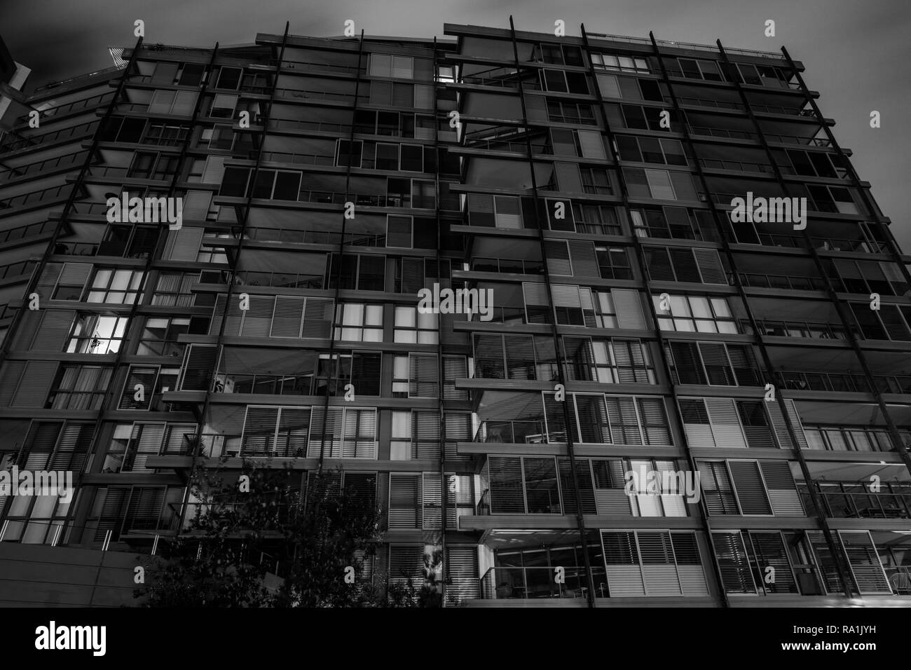 apartments at night Stock Photo Alamy