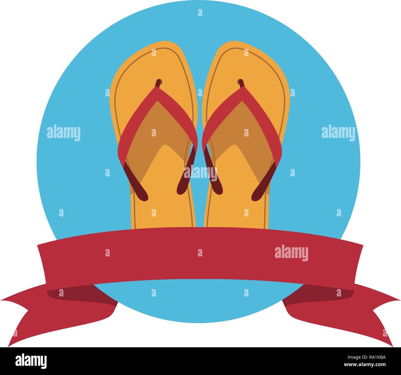 flips flops icon round icon vector illustration graphic design Stock Vector