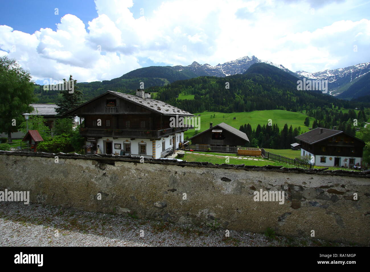 Lesachtal in Carinthia. Together with the villages of Liesing, Maria Luggau, St. Jakob, Birnbaum and St. Lorenzen. Wild Austria Europe. Stock Photo