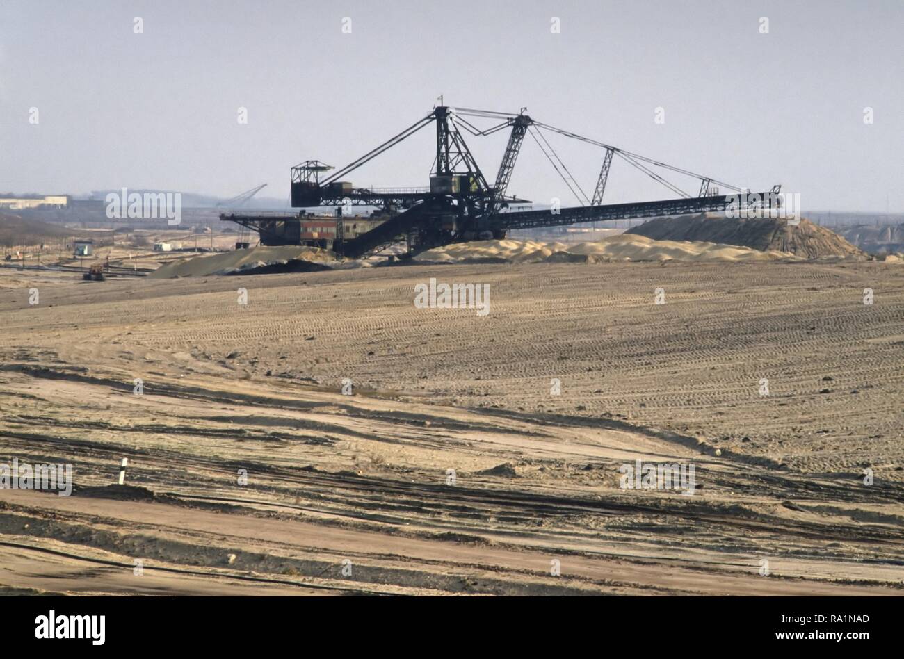 East Germany, open air mine of lignite coal (brown coal) Stock Photo