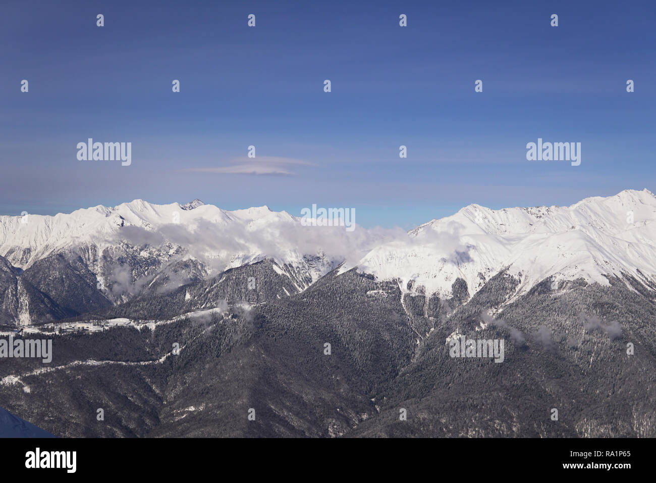 the top of Mount Snow winter ski resort Stock Photo Alamy