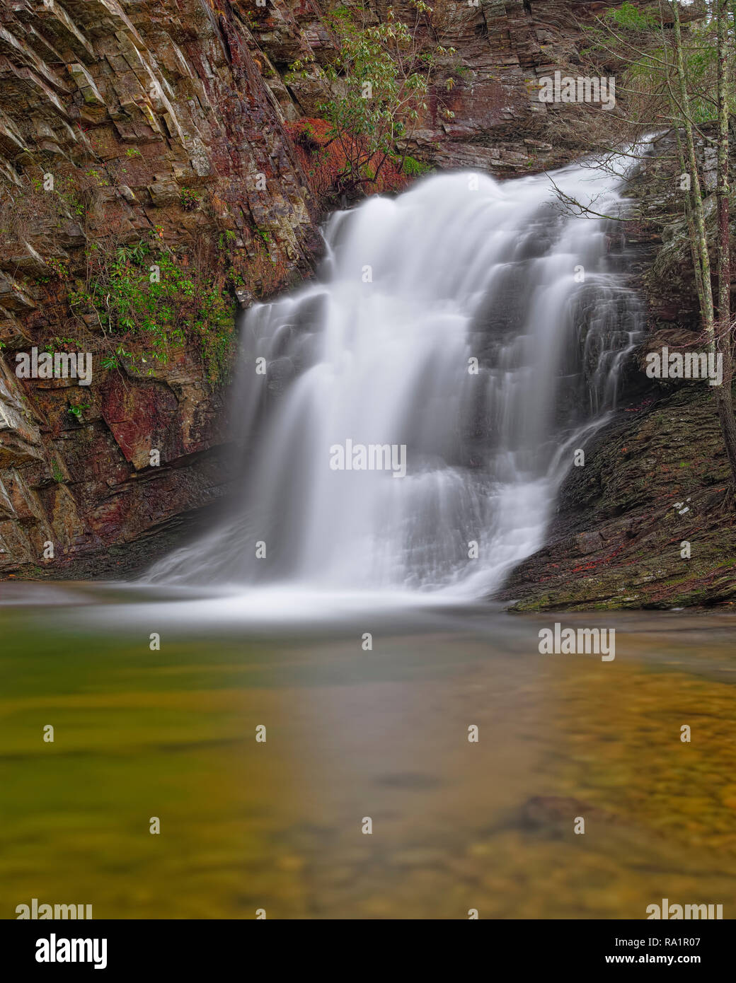 Lower Cascade Waterfall on Cascade Creek. Hanging Rock State Park