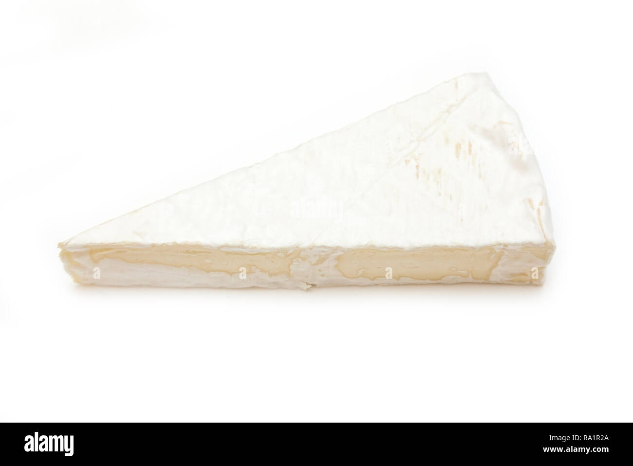 French brie cheese isolated on a white studio background. Stock Photo