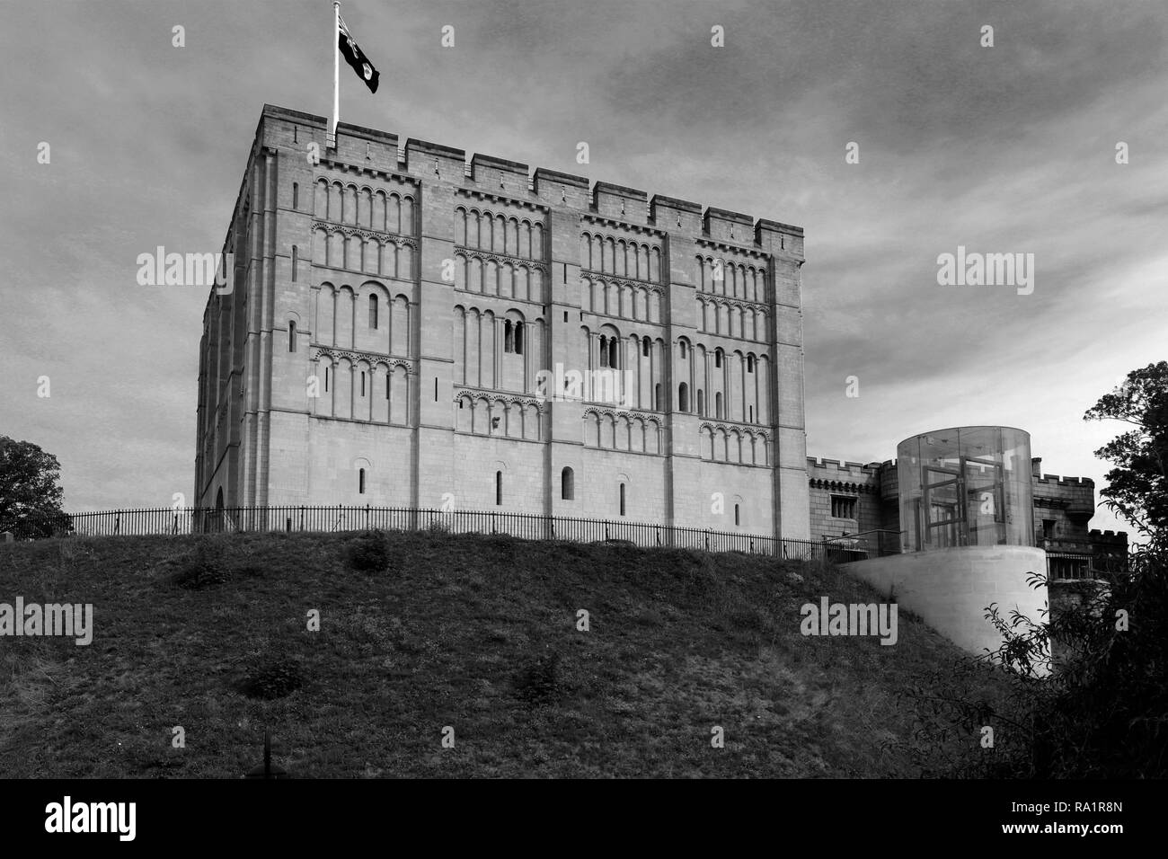 view of Norwich Castle which now holds the Art Gallery and Museum of Norwich City, Norfolk County, England, UK Stock Photo