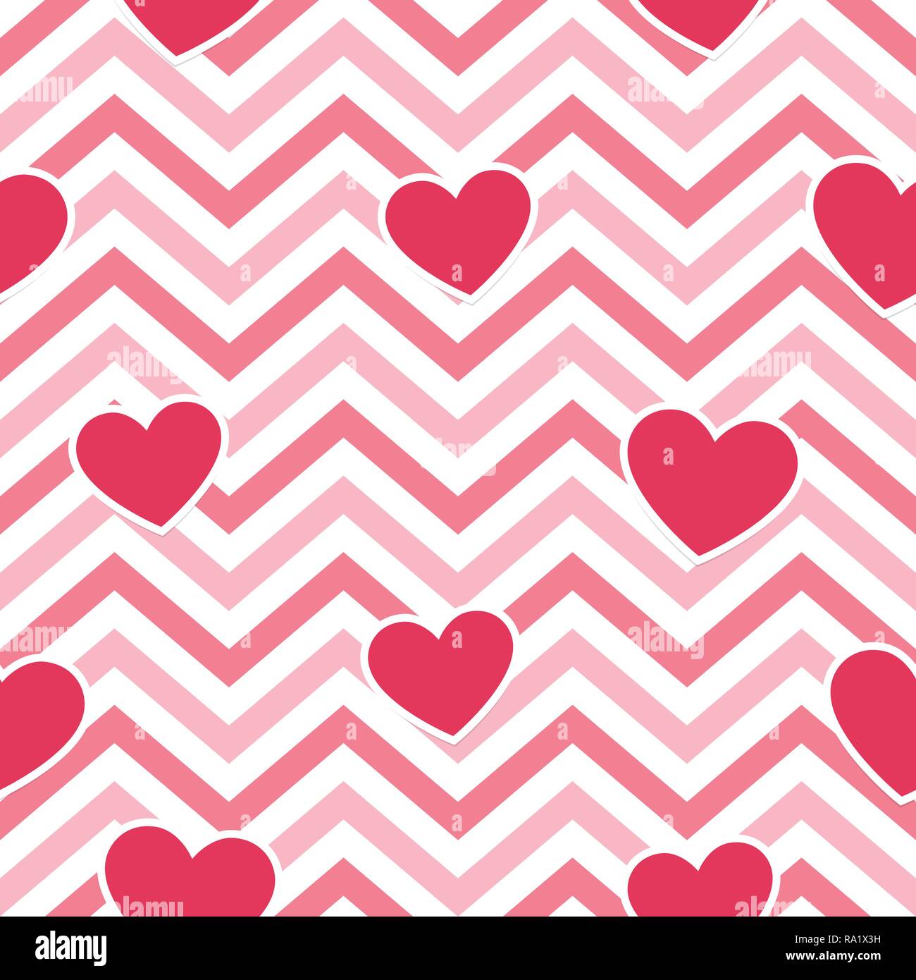 Valentine Day Pink Hearts Geometric Seamless Background , Pattern , Texture  for wrapping paper , cards , invitation , banner and decoration Stock  Vector Image & Art - Alamy