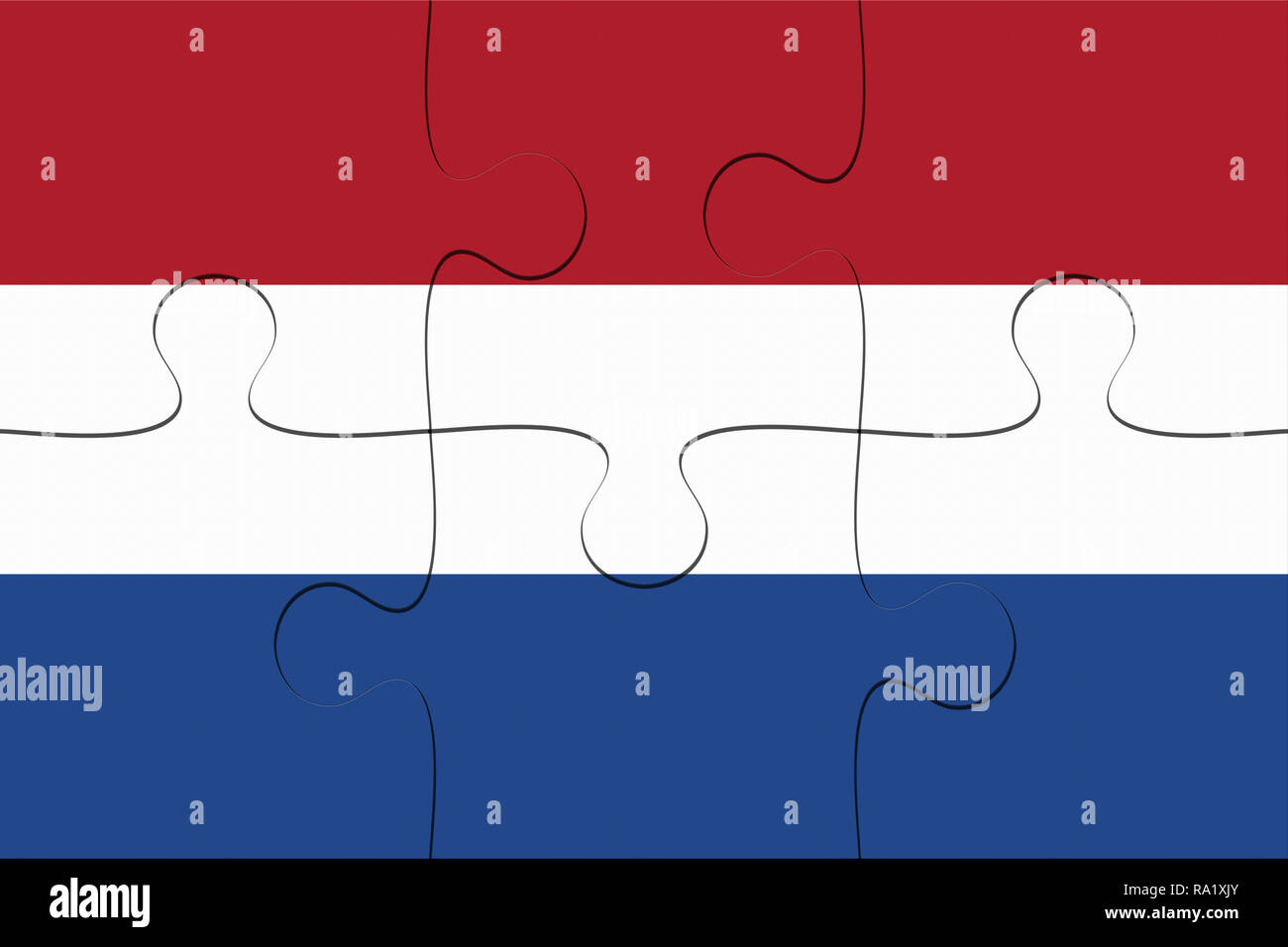 Netherlands Flag Jigsaw Puzzle, 3d illustration background Stock Photo -  Alamy